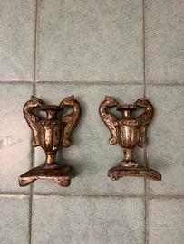 Porta candele antichi del 1700 in legno