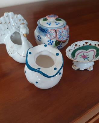 Set di 4 portagioie/portaoggetti in ceramica