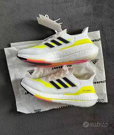 Adidas Ultraboost 21 Bianco Solare Giallo