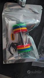 Portachiavi palestra, bilanciere con dischi. 