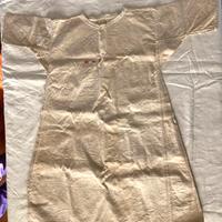 camicia-sottoveste tela antica, canapa, con ricamo