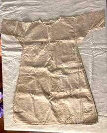 camicia-sottoveste tela antica, canapa, con ricamo