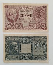 31# Banconote 5 e 10 Lire.