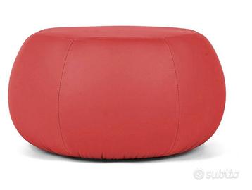 POUF (rosso) DESIGN ROTONDO IN ECOPELLE - Original