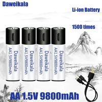 4 Batterie stilo ricaricabili 9800Mah 1.5V litio