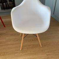 SET sedie bianche con braccioli