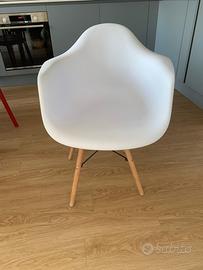 SET sedie bianche con braccioli