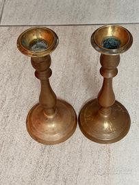 2 candelabri in ottone
