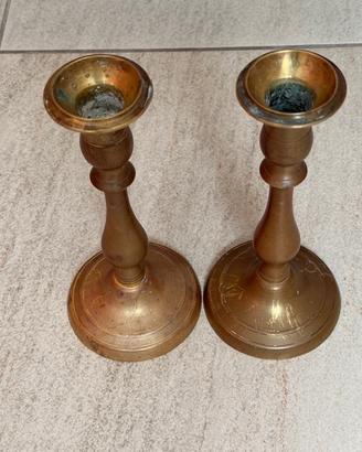 2 candelabri in ottone