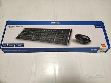 Set completo di tastiera e mouse wireless HAMA