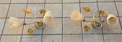 Coppia Applique da soffitto/Parete in foglia