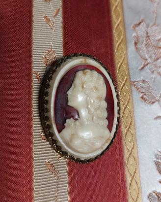 Antico Cammeo spilla In Osso E Cornice In Ottone F