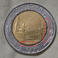 moneta rara 500 lire con errore di conio 