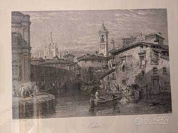 VEDUTA MILANO 1835 LEITCH/HIGAM ORIGINALE 