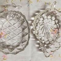 2xVintage ciotole di vetro trasparente