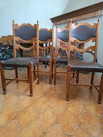 4 sedie trono vintage schienale alto