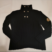 Maglione collo alto in lana blu GUESS by Marciano