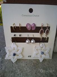 Set 6 Paia Orecchini H&M Nuovi+ a uncinetto fiore