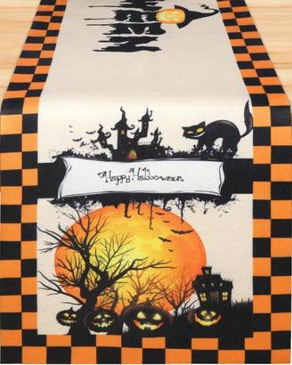 Runner da tavolo per Halloween 35x180cm zucche