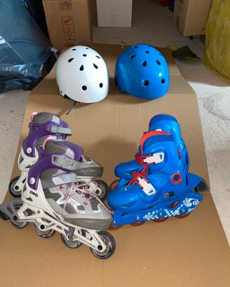 set doppio pattini a rotelle