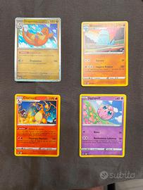 Set 4 carte pokemon con charizard