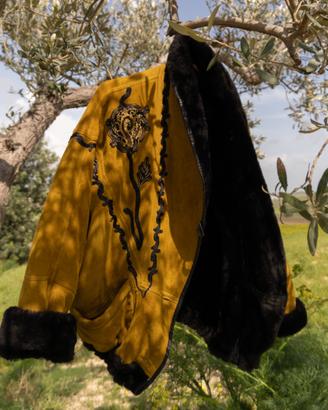 Giacca vintage italiana in shearling e suede