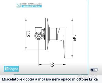 Miscelatore doccia nero opaco