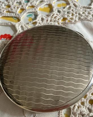Portacipria da borsa vintage in argento 800