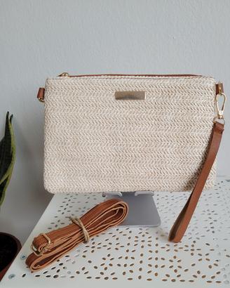 Pochette effetto rafia