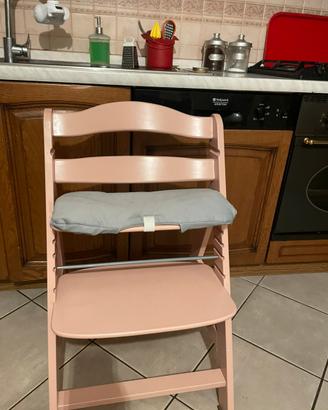 Seggiolone HAUCK rosa chiaro come nuovo