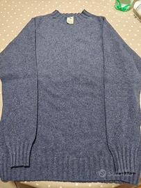 Pullover girocollo color avio