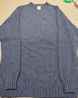 Pullover girocollo color avio