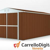 Box garage auto in Acciaio 327x611 legno scuro