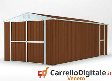 Box garage auto in Acciaio 327x611 legno scuro