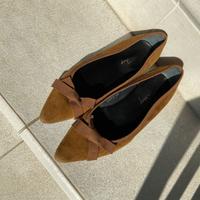 Ballerina pelle scamosciata cognac