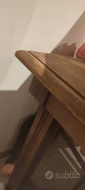 tavolo legno,robusto ,appoggia piedi 