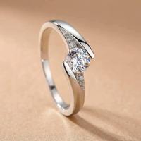 Anello Argento 925 placcatura Oro Bianco e  Zircon