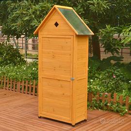 Armadio in legno da esterno e giardino portascope