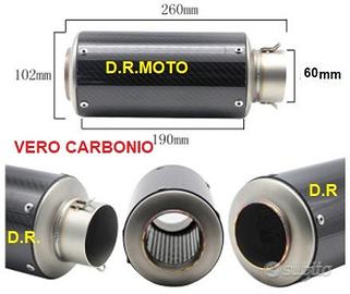 46.01 scarico VERO CORTO CARBONIO 26 CM RACING
