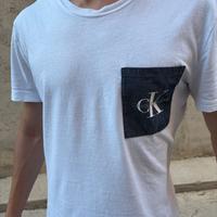 T-Shirt Calvin Klein Jeans Bianca Taschino Logo Ck