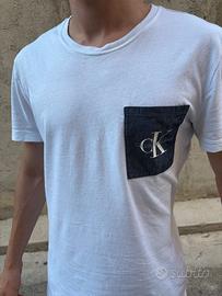 T-Shirt Calvin Klein Jeans Bianca Taschino Logo Ck