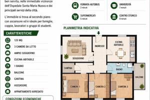 Reggio Emilia 3 camere da letto con ampio balcone