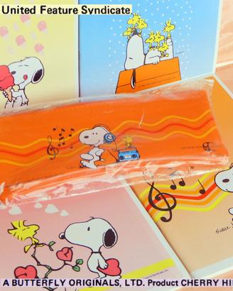 SNOOPY Vintage 1980-84 Quaderni Rubriche Astuccio