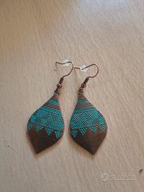 Orecchini a goccia stile Boho / Etnico – Bronzo e 