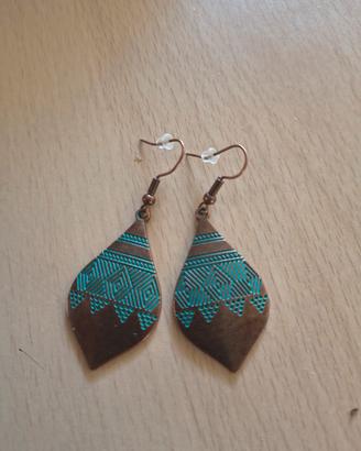Orecchini a goccia stile Boho / Etnico – Bronzo e 
