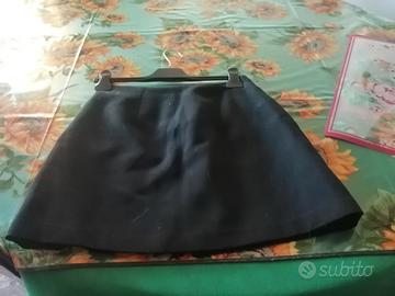 minigonna nera con aperta davanti con cerniera lam
