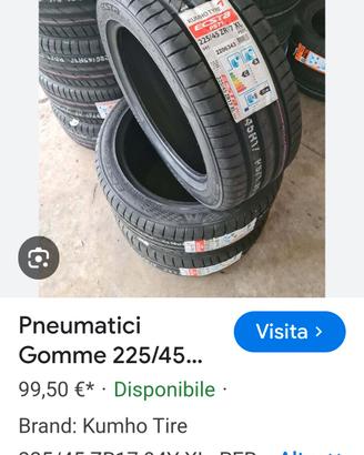 cerchi e gomme da 7,5x17 per Fiat 500L/Fiat Tipo 