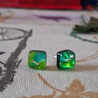 orecchini vetro murano verdi
