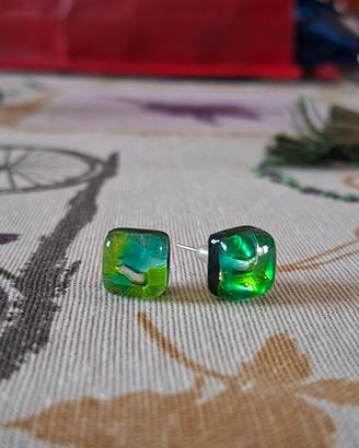 orecchini vetro murano verdi