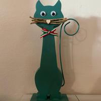 gatto stilizzato in legno 